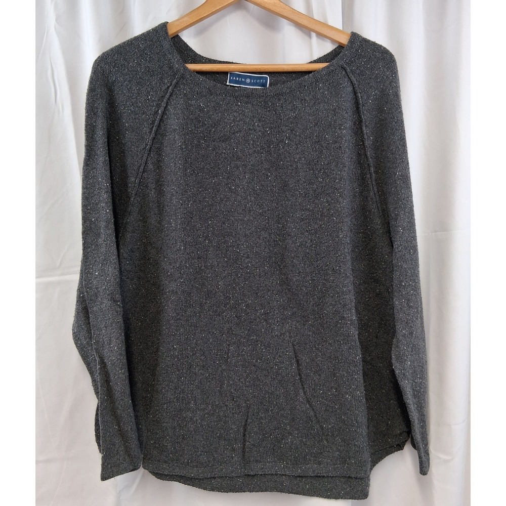 Karen Scott Women's Sweater Knit Pullover Long Sleeve Speckled Gray XXL